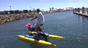 Racing on a water bike