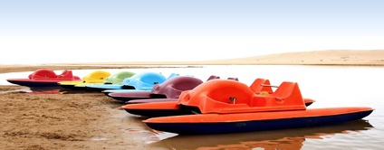 Used pedal boats on the beach